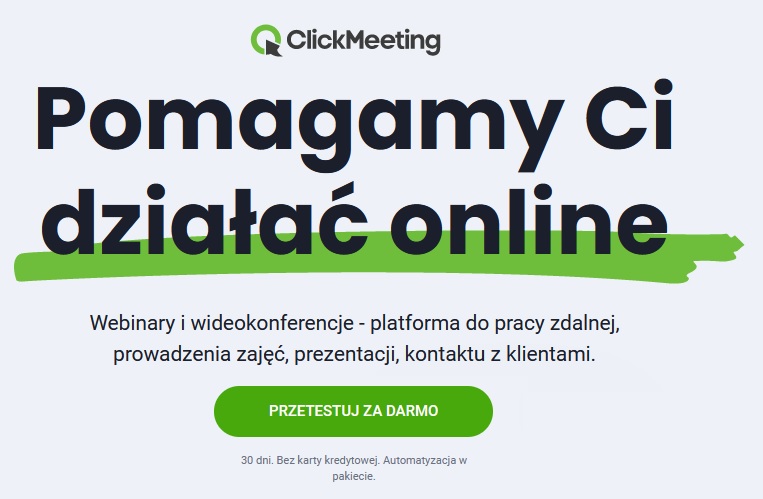 Clickmeeting webinar, platforma do prowadzenia webinarium online 1